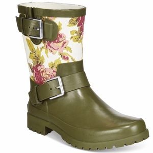 NWOT. Lauren Ralph Lauren Floral Green Rain Boots